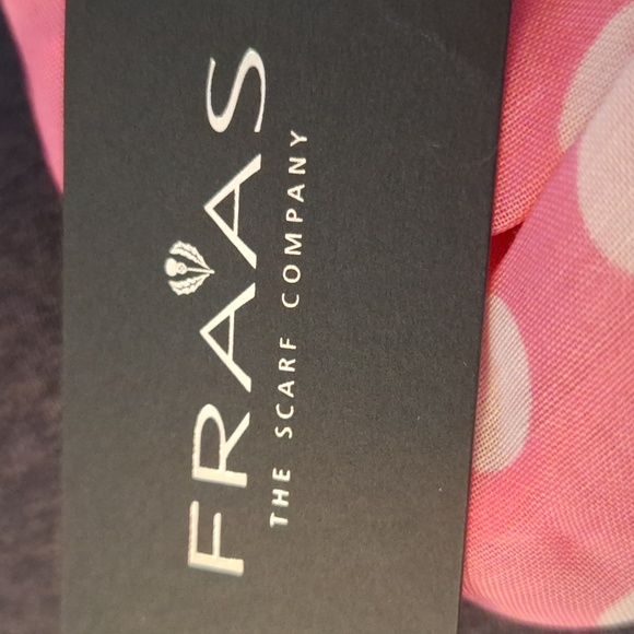 NWT Fraas Scarf Co Pink&White Poka-dotted Scarf. - Picture 4 of 7